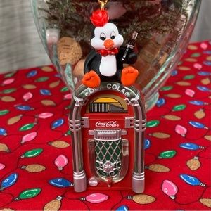 Coca-Cola and Penguin Christmas Ornaments.